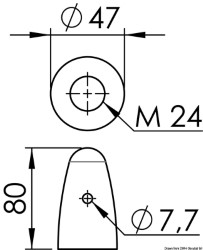 Zinc ogive for propeller Ø 35/40 mm 