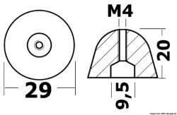 Bow доверителя анод Ø 29 х 20 mm