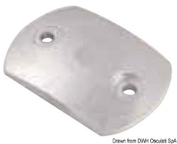 Convex zinc anode plate 80x55 mm 