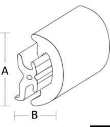 Radia Fender-Profil aus PVC nur Abdeckprofil 80 mm Teilstück von 2m