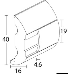 20 mm starkes C-Profil aus Edelstahl mit gezogenem Loch