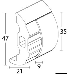 Grauer PVC-Sockel für Profil 38
