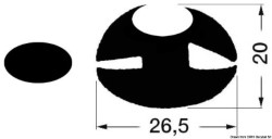 Profil uszczelniający bulaj PCV czarny 26,5x20 mm