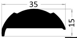 Schwarze PVC-Basis für ausgestelltes Profil 20