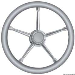 Мягкий полиуретановый руль серый/SS 350 мм