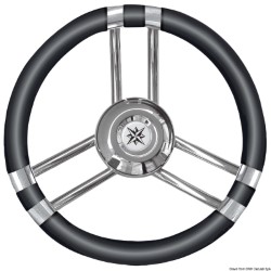 C soft polyurethane steering wheel black/SS 350 mm 