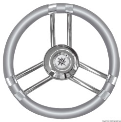 C soft polyurethane steering wheel gray/SS 350 mm 