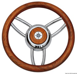 Рулевое колесо Blitz с наружным кольцом из матового тикового дерева