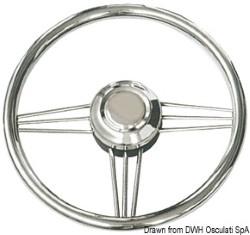 Polished SS steering wheel 350 mm 