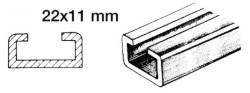 Алюминиевый бегунок + нейлоновый бегунок 1 м 22x11 мм