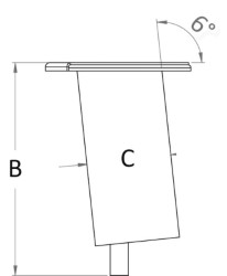 Втулка врезная, 6 наклонная для карбонового стержня Ø 50 мм