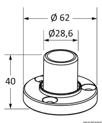 Basetta T-Top tubo 32 mm 