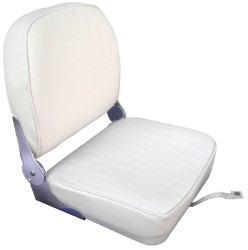 Seat w / pliabil spate alb de vinil perna