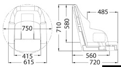 Asiento ergonómico acolchado con Flip UP RS56 blanco