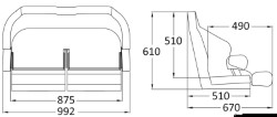 Hochklappbarer anatomischer Doppelsitz H99 zum Polstern