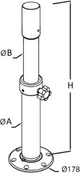 Colonna thread lock Large removibile 450/700 mm  