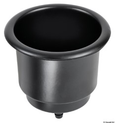 Delux SS black glass holder w/drain hole 