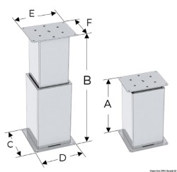 Pedestal eléctrico CUADRADO 2/3 etapas 24V 12mm / seg
