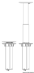 Foldable 2-stage table pedestal 12V 90° swivelling 