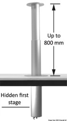 Foldable 2-stage table pedestal 12V 90° swivelling 