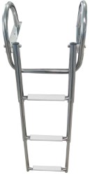 4-step (white) telescopic ladder w/handles 
