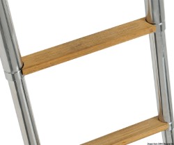 Top Line 4-step teak foldaway ladder 