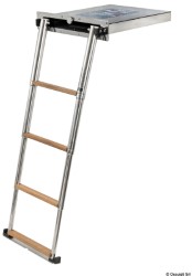 Top Line 4-step teak foldaway ladder 