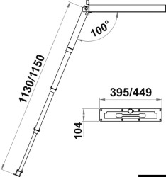 Schwenkbare Badeleiter m. Griff 4 XL-Stufen 