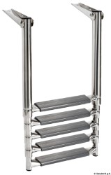 5-step telescopic ladder for platforms oval tubes 