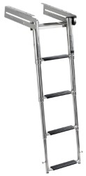 Ladder w/overhanging rungs under platform mounting 