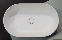 Bordplade semi-oval vask Ocritech hvid 450x260 mm 