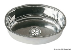 SS oval håndvask 240x375 mm