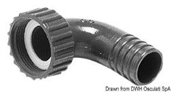 Swivelling hose adaptor straight 20 mm 