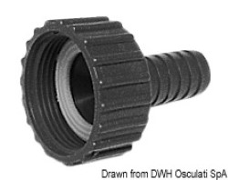 Swivelling hose adaptor straight 25 mm 