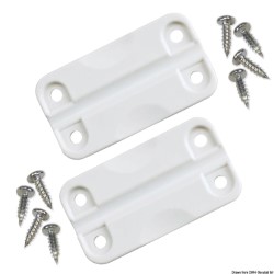 Spare pair plastic white hinges f.IGLOO ice makers 