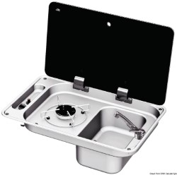 1-burner right hob w/tinted glass cover 