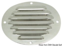 Ventilacijski otvor od sjajnog nehrđajućeg čelika, ovalni 116 x 128 mm