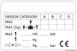 CE boat identification plate for outboard engines 