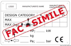 CE boat identification plate for outboard engines 