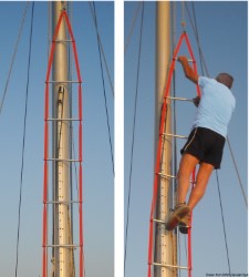 Anti-torsie klimladder voor 10 m masten (ladderlengte 8,80 m)