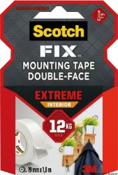 3M Indoor Mounting Tape 19mm x 1.8m