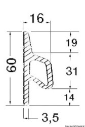 Profil parebattage 3,5x60x16 gris RAL 7035 