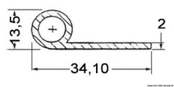 Dunkelgraues Profil RAL 7012 2x34,1x13,5 mm