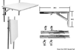 VA-Stahl Tischhalter, klappbar (Paar) 303x165 mm 