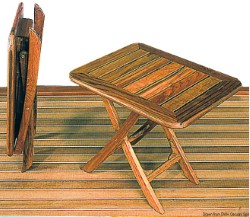 Stół z blatem z drewna tekowego 50x40 cm