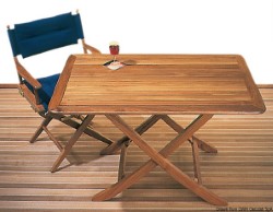 Składany stół z drewna tekowego 118x70 cm