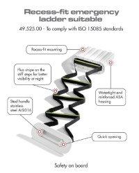Ενσωματωμένη σκάλα έκτακτης ανάγκης 7 σκαλοπάτια ISO 15085 - ABYC H-41
