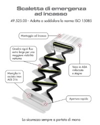 Escalera de emergencia incorporada 7 peldaños ISO 15085