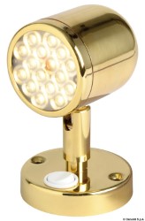 Articulated spotlight polished brass w. switch 