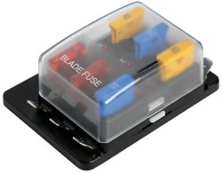 Fuse holder box with warning lights 6 housings 